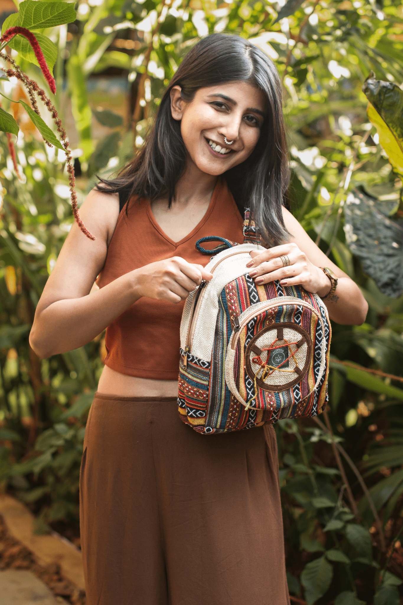 Wildflower hemp backpack mini Ecofrico